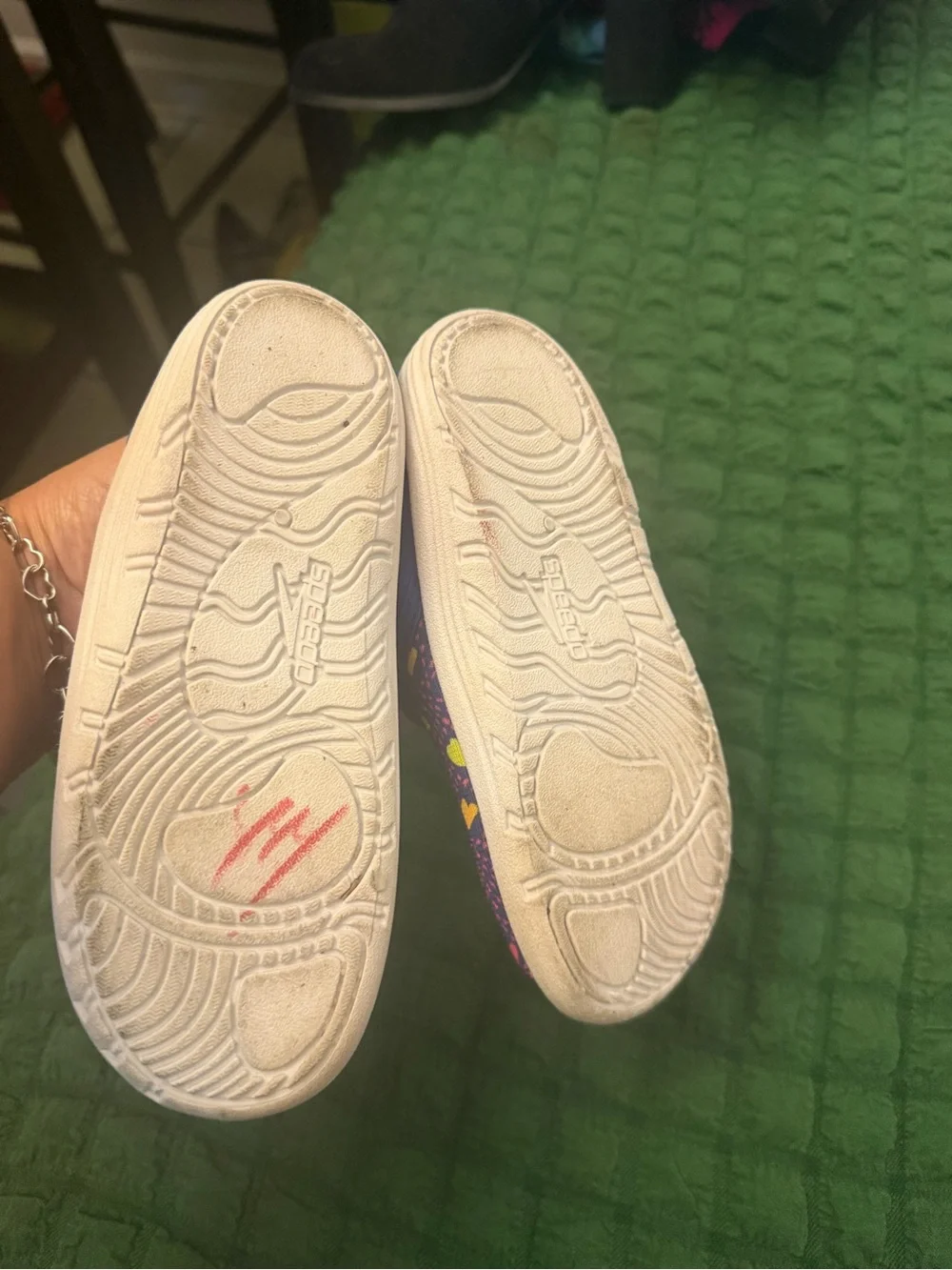 Speedo Kids Purple Water Shoes with Multicolor Heart Print